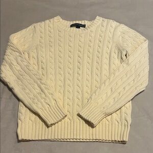 Tommy Hilfiger Women's butter yellow cotton Cable Knit Sweater